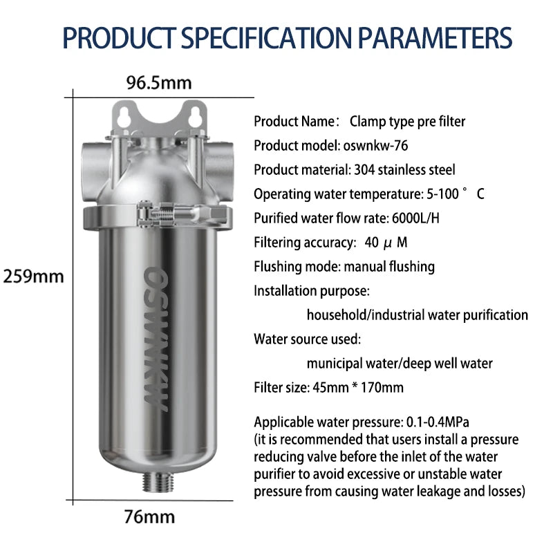Spin Down Sediment Water Filter