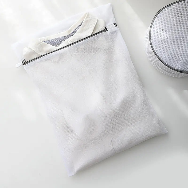 2Pcs White 40X50cm Durable Honeycomb Mesh Laundry Bags