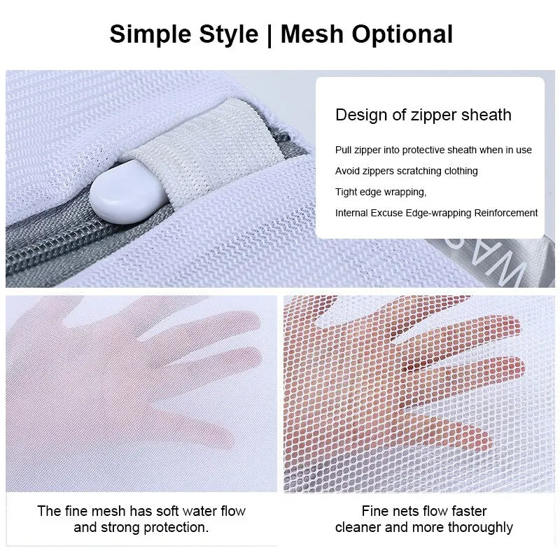 2Pcs White 40X50cm Durable Honeycomb Mesh Laundry Bags