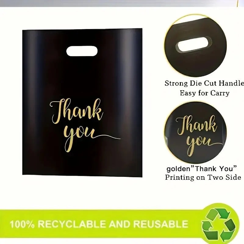 20pcs Extra Thick Reusable Plastic Thank You Bags