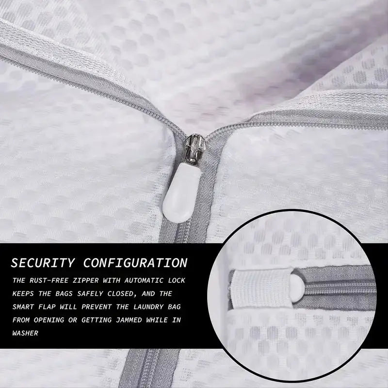 2Pcs White 40X50cm Durable Honeycomb Mesh Laundry Bags