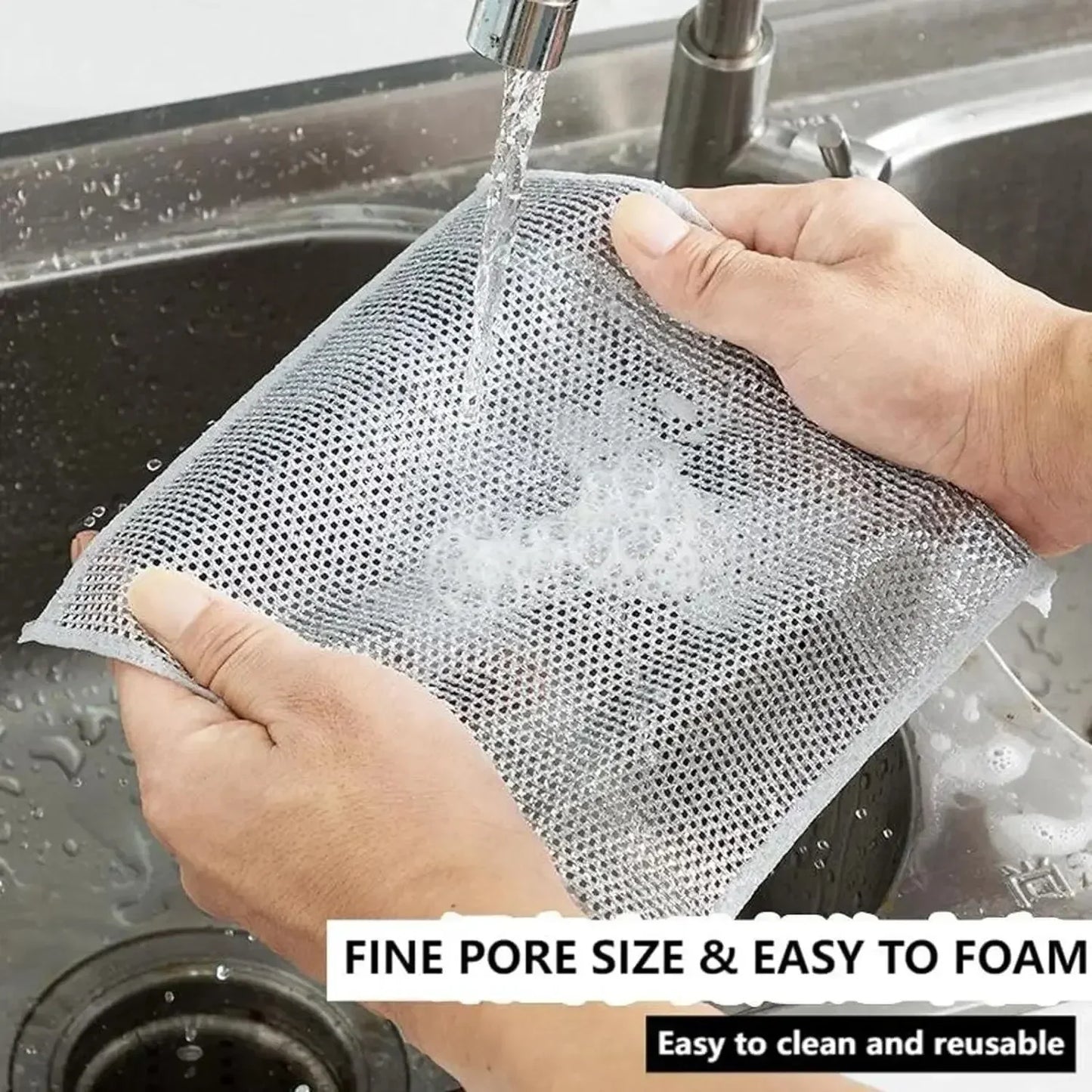 10pcs Magic Dishcloth Silver Wire