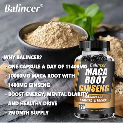 Maca Root + Ginseng Extract Capsules