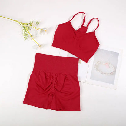 Yoga Suit Fitness Bra with Cycling Shorts