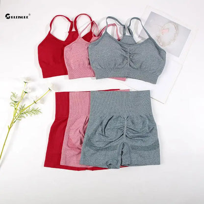 Yoga Suit Fitness Bra with Cycling Shorts